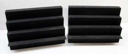 A Pair Of Wooden Department Store Counter-top Diplay Units In Black - Dimensions: W135 x D50 x H50cm