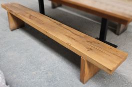 1 x Bespoke Rustic 2.4-Metre Solid Timber Banquette Bench - Ref: HAS627 GIT - CL732 - Location: