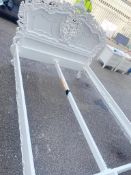 1 x Ornate French Louis Style King Size Bed Frame in Ivory White - Dimensions (mm): 1650x2500x1500 -