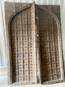 1 x Pair of Medieval Style Church Doors - Solid Oak With Ironwork