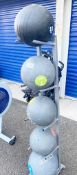 5 x Jordan Medicine Exercise Balls With Stand - Includes 6, 7, 8, 9 and 10 kg Balls