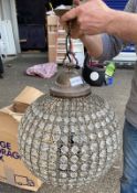 1 x 3 Light Chandelier Ball With Faux Crystal Beads - Dimensions (mm): 450x450