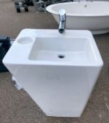 1 x Laufer Bathrooms ILBAGNOALESSI Contemporary Freestanding Wash Stand With Chrome Mixer Tap