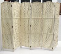 1 x Natural 6-Panel Dressing Screen - Recently Removed From A Designer Bridal Boutique