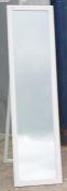 1 x 1.5-Metre Tall Floorstanding Mirror In White - Recently Removed From A Designer Bridal