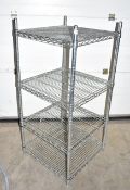 1 x Vogue Commercial Kitchen Wire Storage Shelf With Chrome Finish - Dimensions: H130 x W60 x D60cm