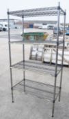 1 x Commercial Kitchen Wire Storage Shelf - Dimensions: H128x W90 x D50 cms - CL740 - Ref: