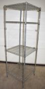 1 x Vogue Commercial Kitchen Wire Storage Shelf With Chrome Finish - Dimensions: H186 x W60 x D60cm