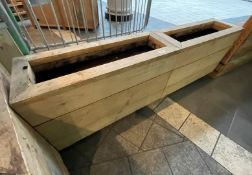 2 x Rectangular Timber Planters - Dimensions: H70 x W200 x D35 cms