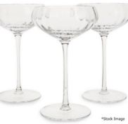 3 x SOHO HOUSE HOME 'Pembroke' Mouth-blown Champagne Coupes (280ml)- Unused Boxed Stock - Ref: