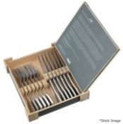 1 x CHARINGWORTH 'Fiddle' Stainless Steel Steak Knife And Fork Cutlery Set - RRP £78.00 - Designed