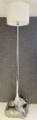 1 x Chelsom Polished Chrome Stem Floor Lamp height 155cm with Cream 31cm round shade - Unused