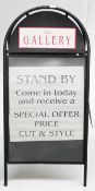 1 x Double-sided Freestanding Advertising Sandwich Board - Recently Removed From A Boutique Hair
