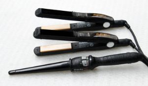2 x Pairs Of Babyliss Hair Straighteners And 1 x Babyliss Pro Conical Wand - Recently Removed From A