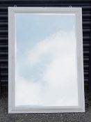 1 x Wall Mirror With A Painted Wooden Frame - Recently Removed From A Boutique Hair Salon - Ref: