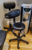 A Pair Of Height Adjustable Hairdressing Swivel Stools On Castors - Recently Removed From A Boutique
