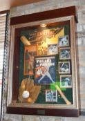 1 x Americana Wall Mounted Illuminated Display Case - DETROIT TIGERS BASEBALL - Includes Various