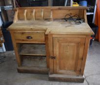 1 x Solid Pine Restaurant Dumbwaiter - Features a Large Work Surface and Under Cabinet Storage