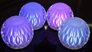 4 x Colour Changing LED Mood Light Table Lamps - Substantial Thick Glass Lights With Charging