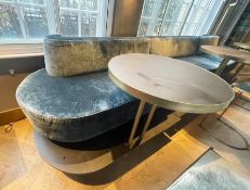1 x Nomad Cocktail Bar Seating Bench With Raised Steel Platform, LED Lights & Integrated Bar Tables