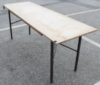 10 x Folding 6ft Wooden Topped Rectangular Trestle Tables - Recently Removed From A Well-known