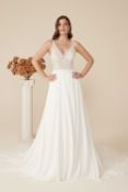 1 x Justin Alexander 'Demi' Beaded A-Line Dress with Luxe Chiffon Skirt - UK Size 16 - RRP £1,650