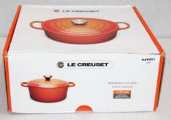 1 x LE CREUSET 'Volcanic' Enamelled Cast Iron Round Casserole Dish With Lid (30cm) - RRP £355.00