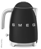 1 x SMEG Retro Kettle In Black - Capacity: 1.7L - Original Price £189.00 - Unused Boxed Stock
