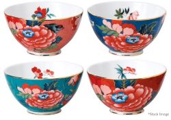 Set of 4 x WEDGWOOD 'Paeonia Blush' ine Bone Chine Bowls - Original Price £100.00 - Unused Boxed