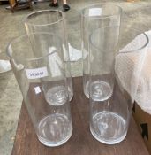 2 x Tall Round Glass Vases - Size: 150 x 400mm
