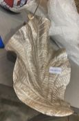 1 x Decorative Metal Golden Leaf Bowl