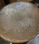 1 x Large Glass Bowl With an Eye Catching Pitted Design - Size: Diameter 400mm