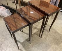 1 x Nest of Three Mahogany Tables - Size: Largest 530 x 700mm