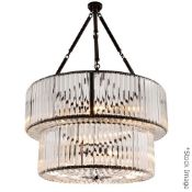 1 x EICHHOLTZ 'Infinity' Luxury Double Tier Crystal Glass Chandelier - RRP £2,734