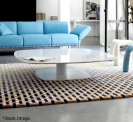 1 x LIGNE ROSET 'Alster' Designer Low Square Carrara Marble Coffee Table In White - RRP £1,768