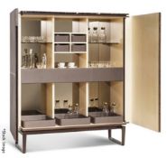 1 x POLTRONA FRAU 'Fidelio' Luxury Italian Leather Drinks Cabinet - Original Price £26,160