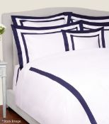Pair of HARRODS OF LONDON 'Pavillion' Luxury Square Pillowcase (65cm x 65cm) - 100% Supima Cotton