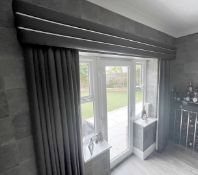 1 x Pair Of Bespoke Premium Curtains With Upholstered Pelmet Box - NO VAT ON THE HAMMER