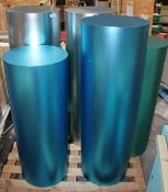 8 x Assorted Fashion Retail Cylindrical Display Plinths - Ex-Display Showroom Piece - Ref: HAS618