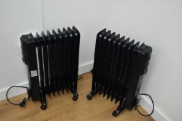 2 x VanHaus 2000w Oil Filled Radiators Finished in Black