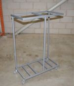 1 x Mobile Double Waste Bin / Sack Carrier - Size: H110 x W77 x D40 cms