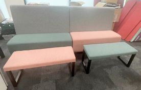 4 x Meeting Booth Seatings, With 3 Matching Seating Benches - To Be Removed From An Executive Office