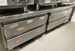 1 x Precision Refrigerated Four Drawer Broiler - Includes Stainless Steel Over Table For Griddles