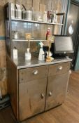 1 x Dumbwaiter With a Copper Finish, Stainless Steel Surface & Industrial Style Overhead Shelves
