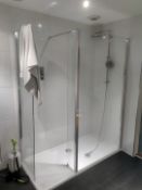 1 x Contemporary Bathroom Suite - Includes Shower, Vanity Unit, Mirror Unit, Tallboy and Radiator