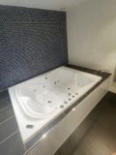 1 x Bronte Jacuzzi Whirlpool Bath - Approx 6.5ft x 5ft Size - Includes Brassware, Water Jets & Pump