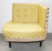 1 x Commercial Freestanding Right-Hand Single Bench Seat, Upholstered In Premium Gold-Coloured