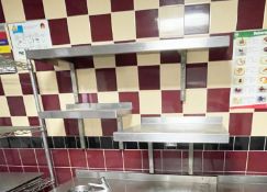 9 x Stainless Steel Wall Mounted Shelves - Various Sizes Included
