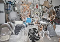 Huge Collection of Dining Chair Parts Including Bases and Chair Tops - Over 140 Items Included!