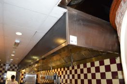1 x Commercial Stainless Steel Kitchen Extractor Canopy With Ansul R-102 Fire Suppression System